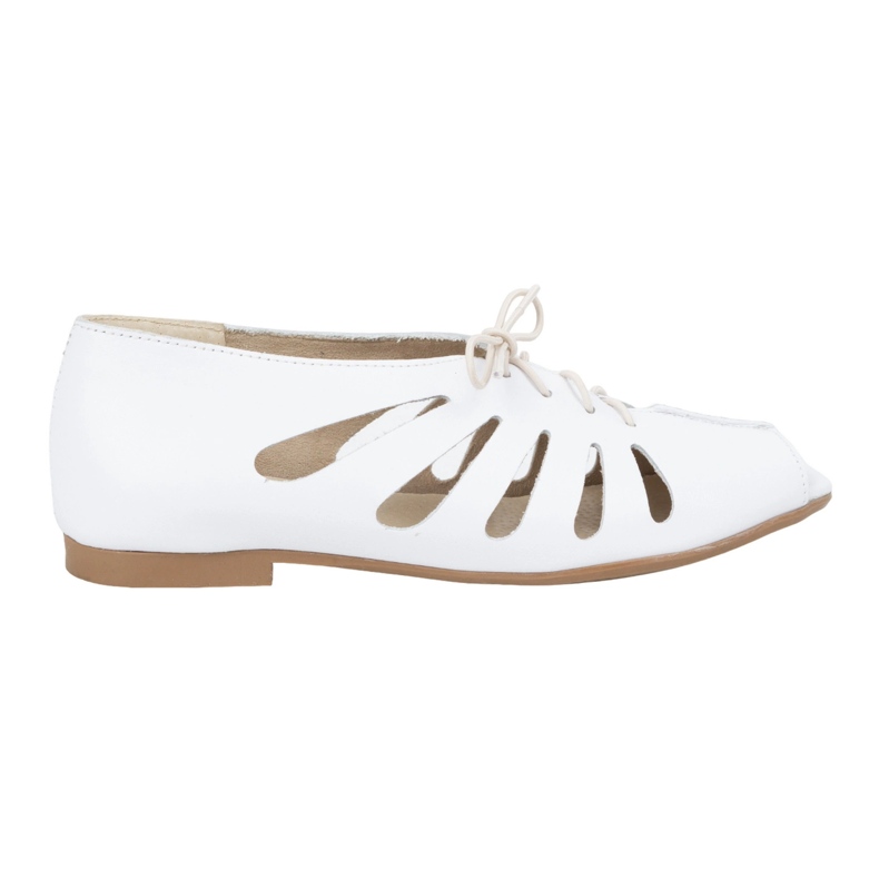 Exquisite Naisten nahkainen harjakattoinen balettiasunto 1444EX Valkoinen