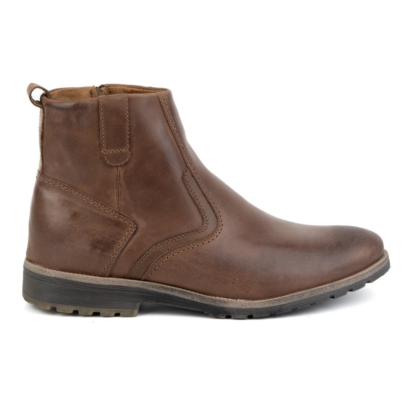 Olivier Miesten talviset nahkasaappaat 924K ruskea