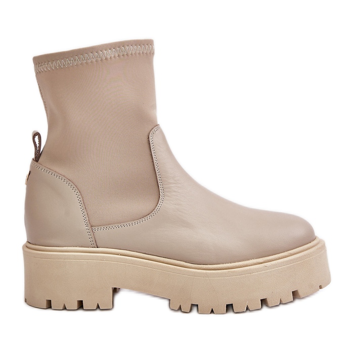 Zazoo 2947 Naisten Slip-On-saappaat, jotka on valmistettu luonnonnahasta, beige