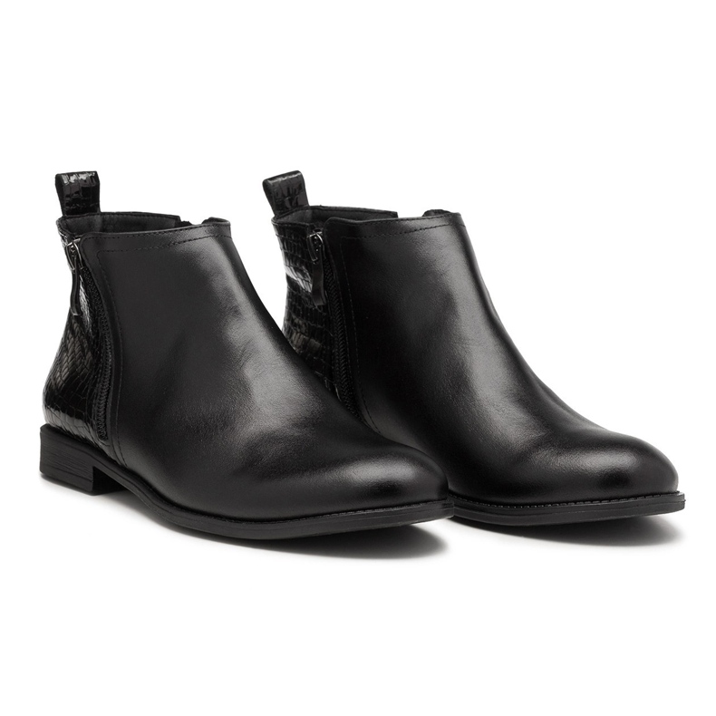 BUTDAM Btz Aurora mustat nahkaiset tasakorkoiset syksysaappaat