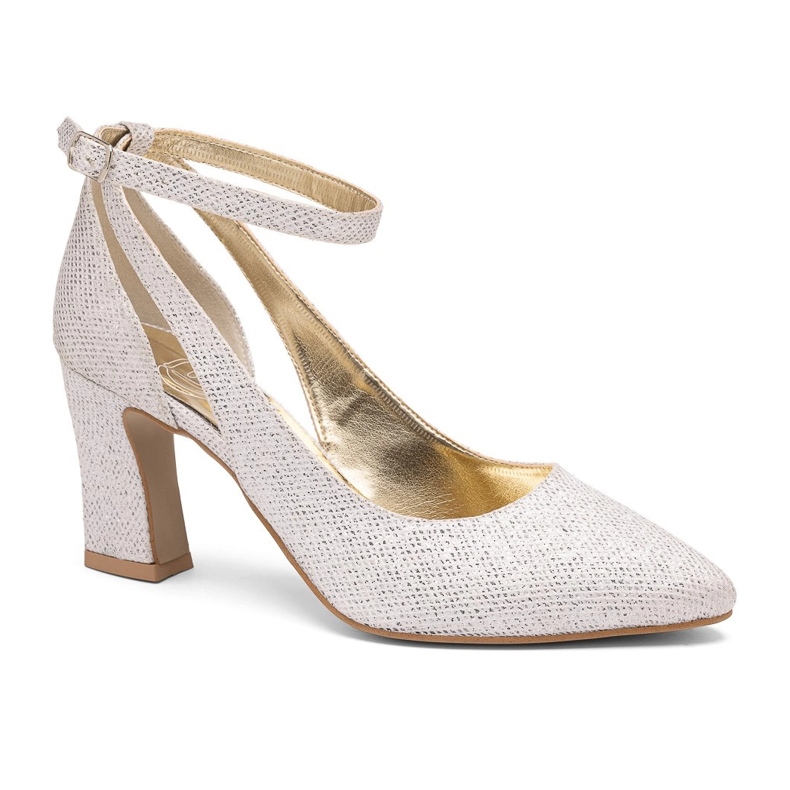 BUTDAM Silver Mila kimaltelevat, vakaat pumput, joissa hihna nilkan ympärillä hopea