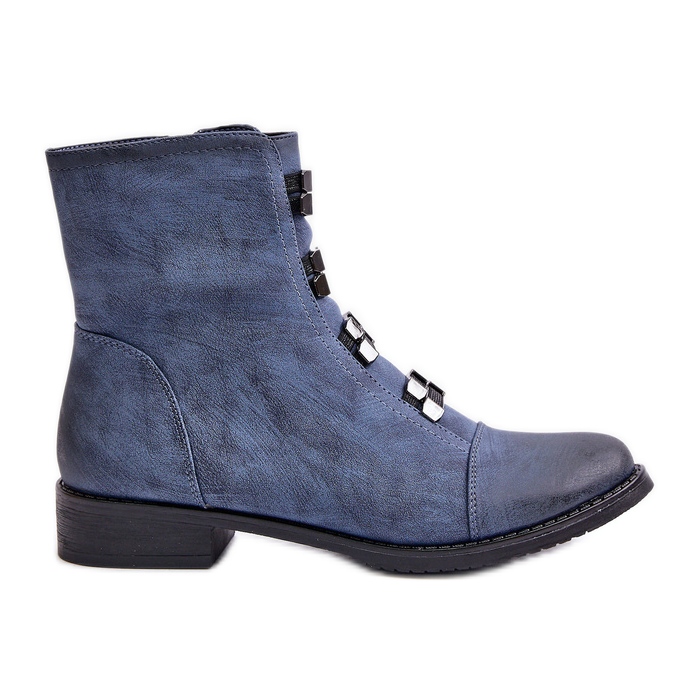 Jezzi Naisten eristetyt vetoketjulliset saappaat Blue Evalith sininen