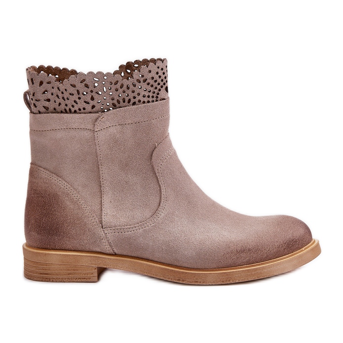 Lewski Shoes Naisten matalat saappaat Suede Lewski 3624 Cappucino beige