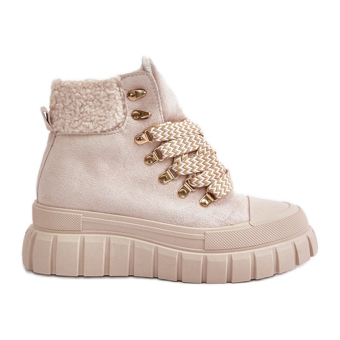 Naisten eristetyt Trapper-saappaat alustalla, beige Alcyhen