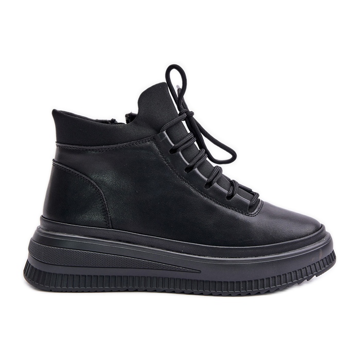 Kevyet nahkaiset urheilukengät Artiker-alustalla 55C1041 musta