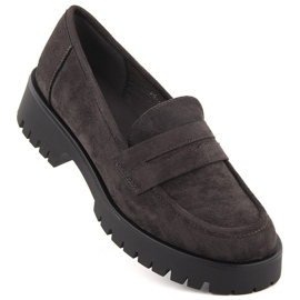 Naisten mokkanahkaiset mokasiinit, harmaa Potocki 12437