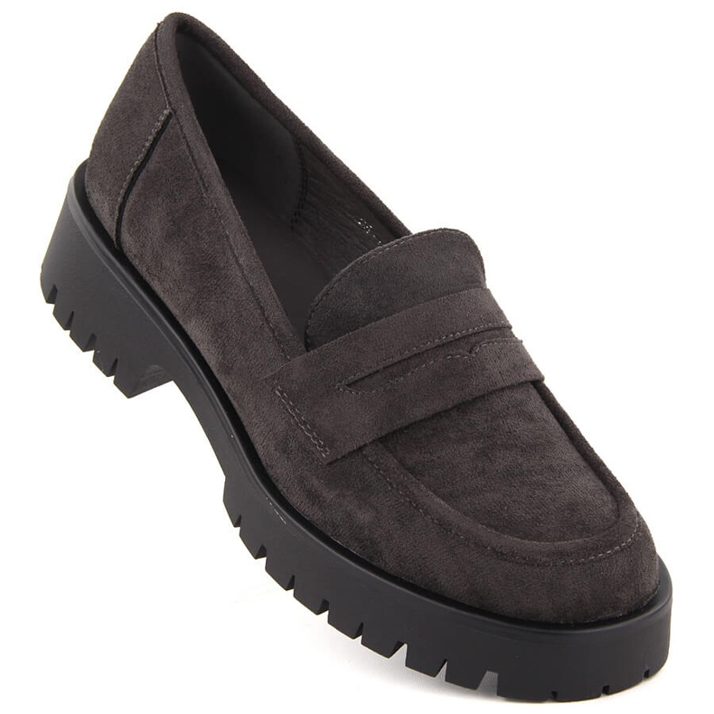 Naisten mokkanahkaiset mokasiinit, harmaa Potocki 12437