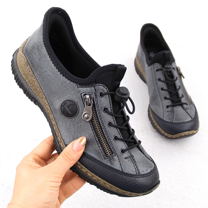 Naisten laivastonsiniset slip-on kengät Rieker N3267-14 sininen