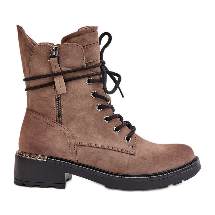 High Worker -nilkkurit vetoketjuilla, tumma beige Maisa