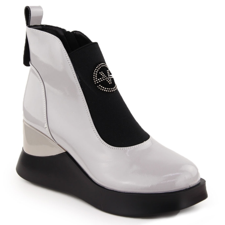 Harmaat naisten nahkaiset kiilakengät Vinceza 66703