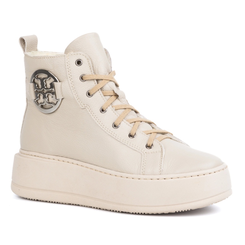 Olivier Naisten eristetyt nahkaiset talvisaappaat 1174, beige