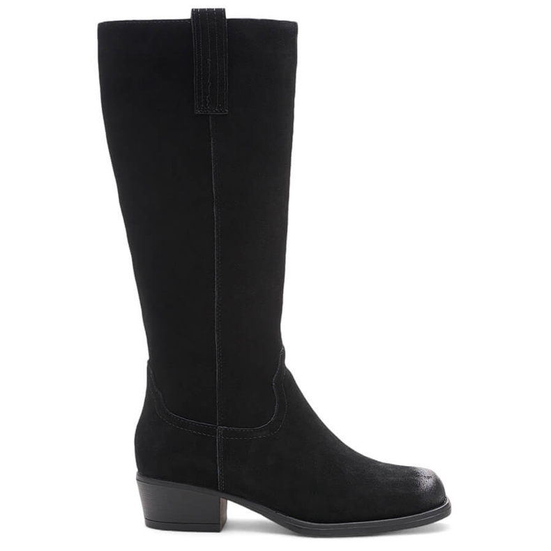 Naisten mustat nahkaiset cowboysaappaat Sergio Leone KZ268