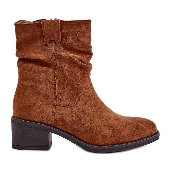 Camel Zinanya -eristetyt naisten saappaat, joissa on ryppyinen matala kantapää ruskea