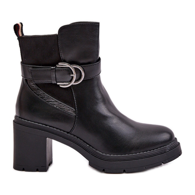 Naisten korkokengät, lämpimät, vetoketjulliset, musta Inabelle