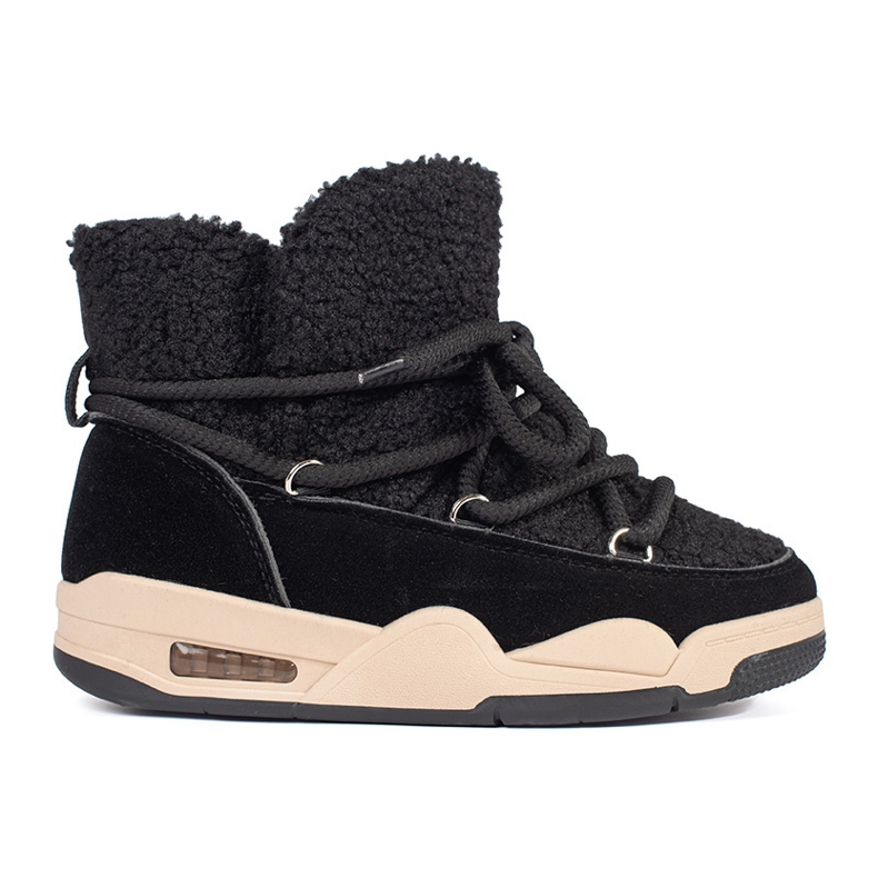 Seastar Mustat naisten lumikengät paksulla pohjalla