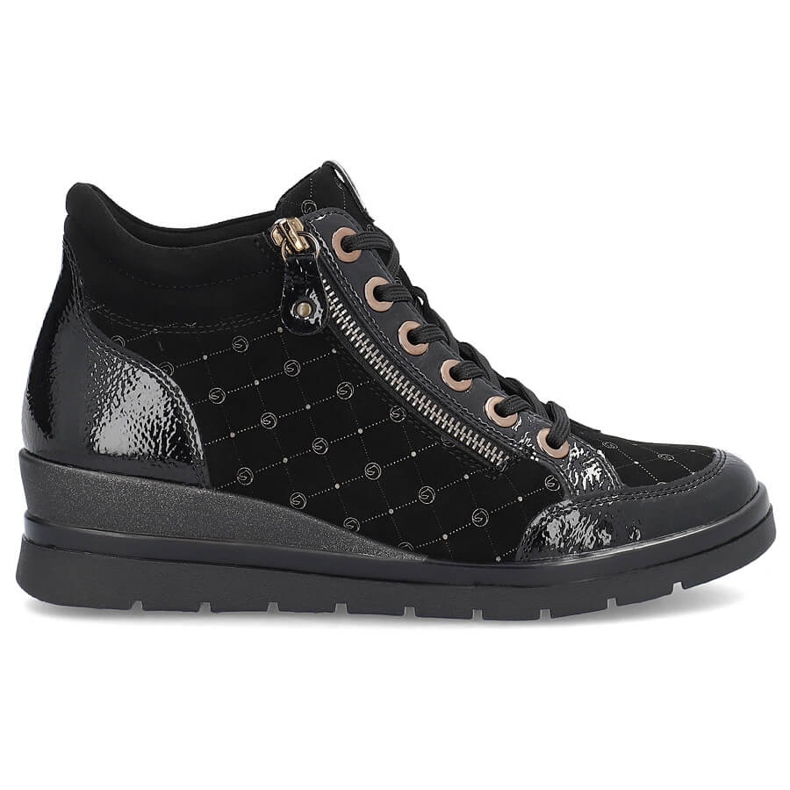 Rieker Naisten nahkaiset saappaat, patentti Remonte R0773-04 musta