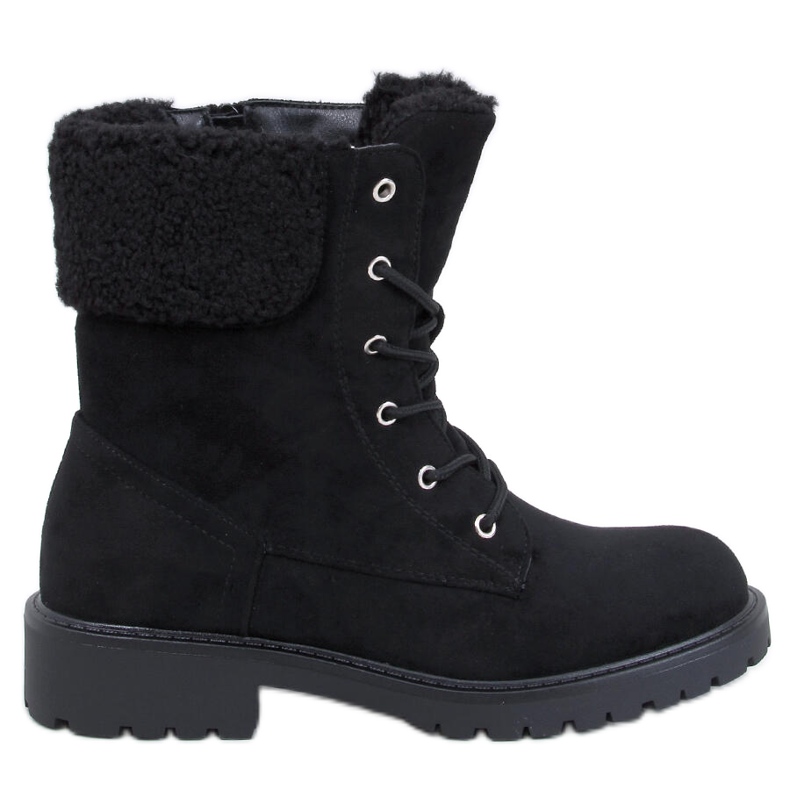 Barkoi Mustat nauhalliset nilkkurit lampaannahasta