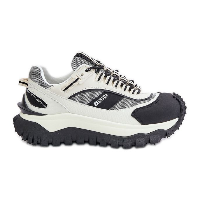 Naisten nahkalenkkarit Big Star Platformilla OO274A220 HI-POLY System valkoinen ja musta