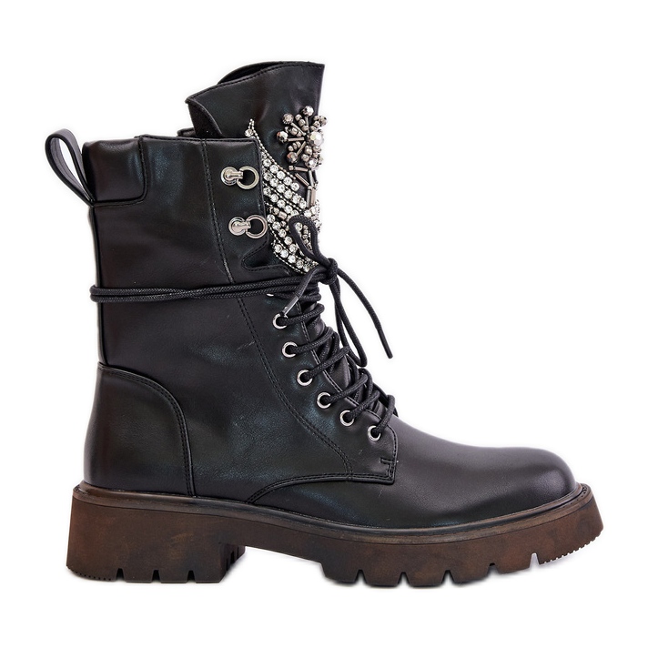 S.Barski Eco-nahkaiset työsaappaat koristeeristetyllä D&amp;A MR880-080 mustalla