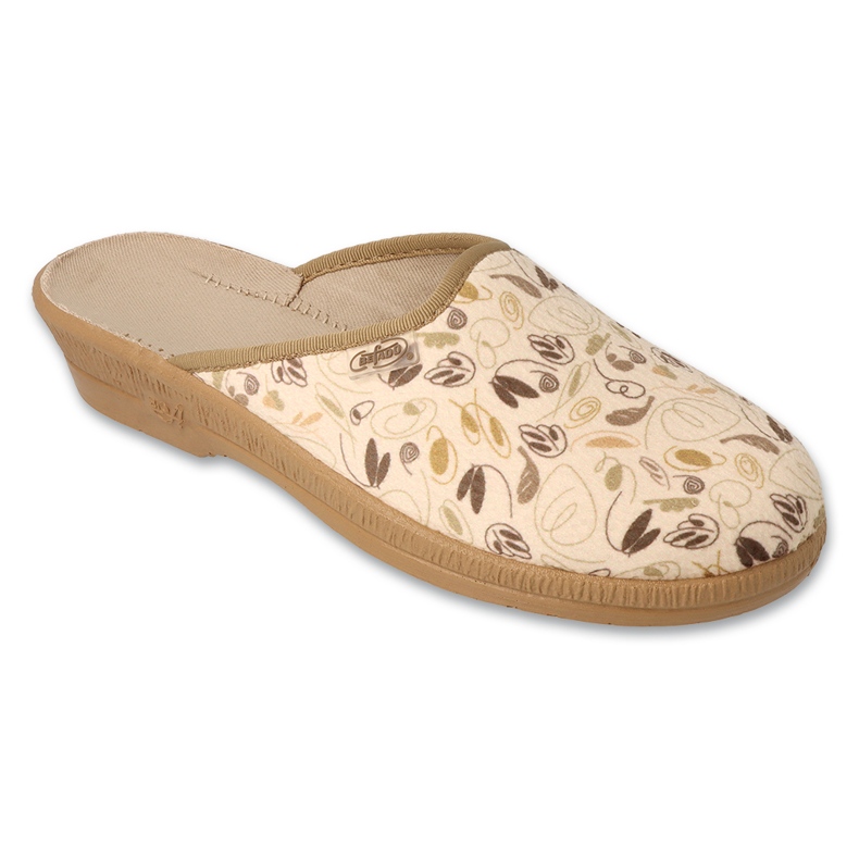 Befado naisten tossut kasvikuviolla, pu 219D486, beige