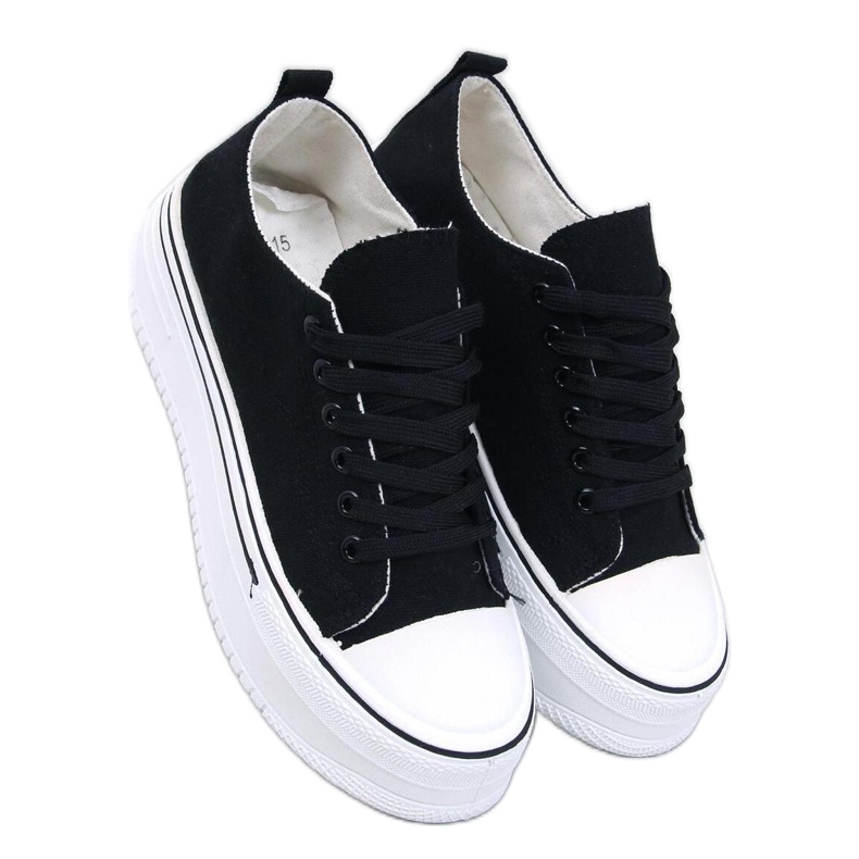 Loic Mustat korkeapohjaiset lenkkarit - Inello