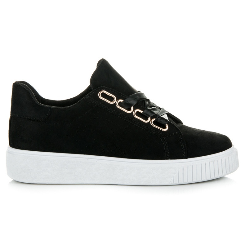 Ideal Shoes Tennarit, jotka on sidottu nauhalla musta