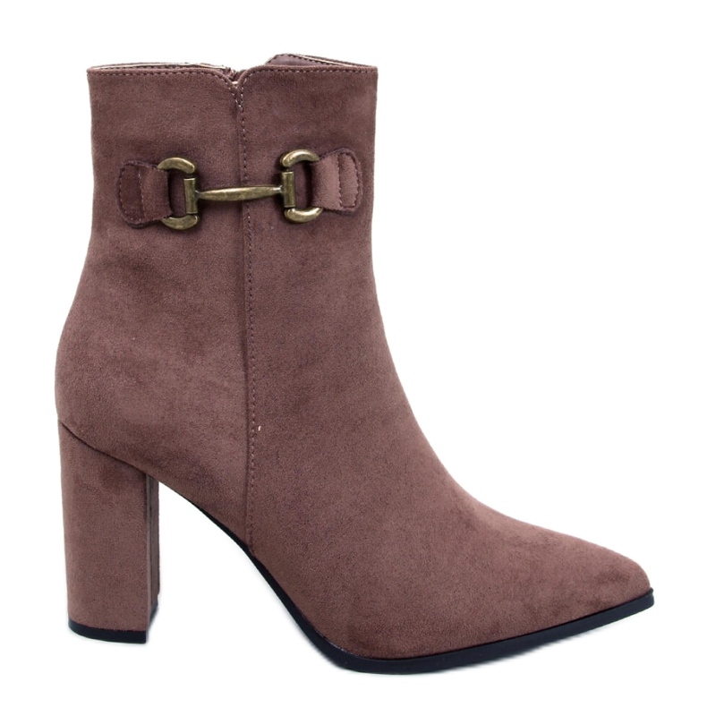 Khaki mokkanahkaiset korkeakorkoiset nilkkurit ruskea