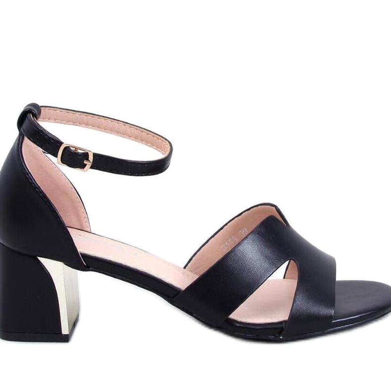 Naisten täysjyväiset korkeakorkoiset sandaalit musta