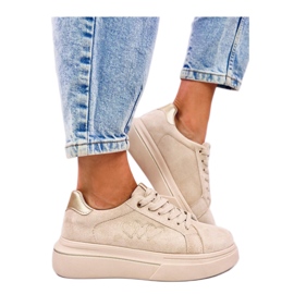 Pastelliväriset naisten tennarit Akins Khaki - Inello beige