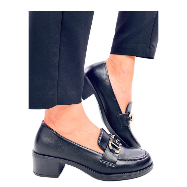 Rabier Black leveäkorkoiset pumput - Inello musta