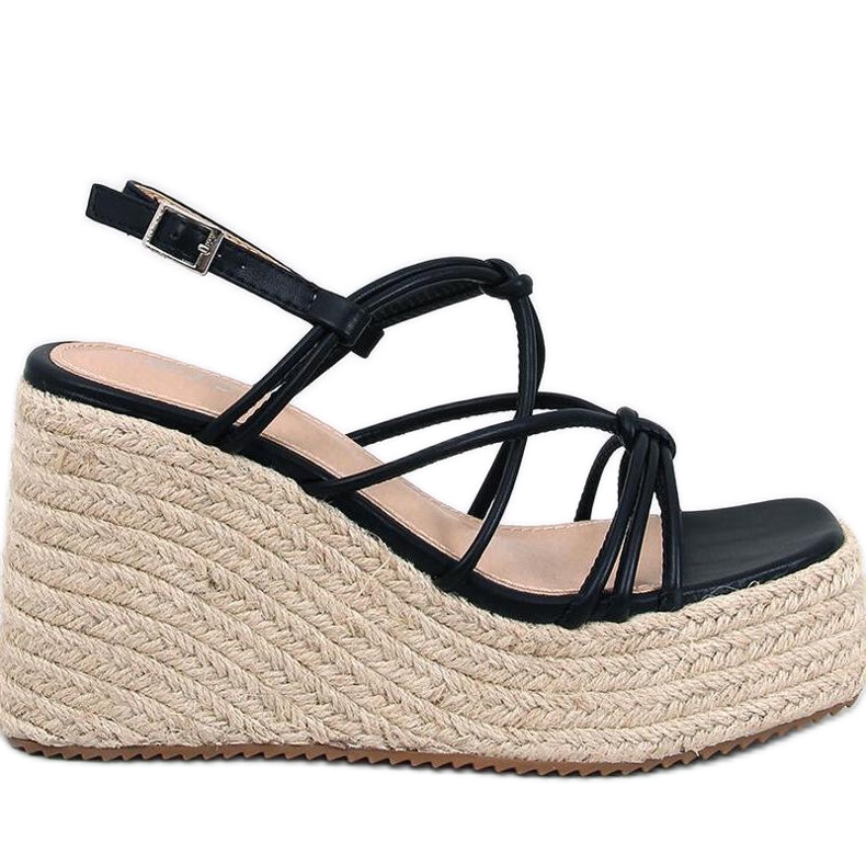 Pascai Black wedge espadrille sandaalit - Inello musta