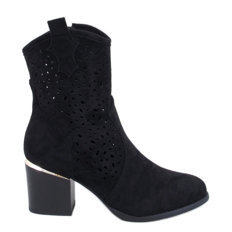 Antares Mustat harjakattoiset mokkanahkaiset cowboysaappaat - Inello