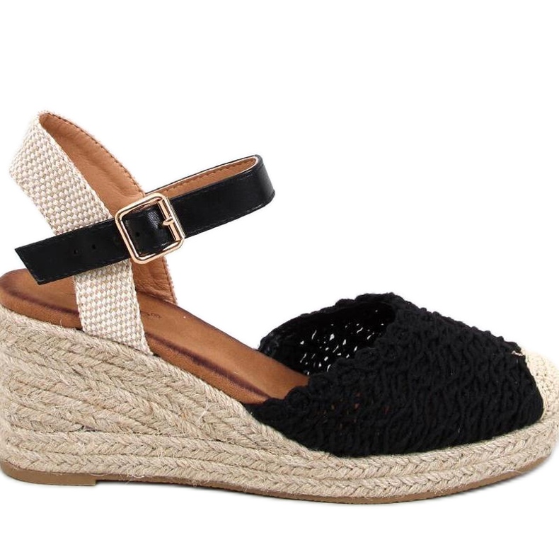 Morelli Mustat espadrille-kiila sandaalit - Inello