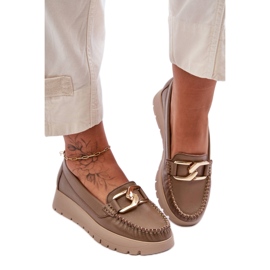 Step in style Mokasiinit Malli Desmond 10141 Tumma beige nahka - Astu tyyliin