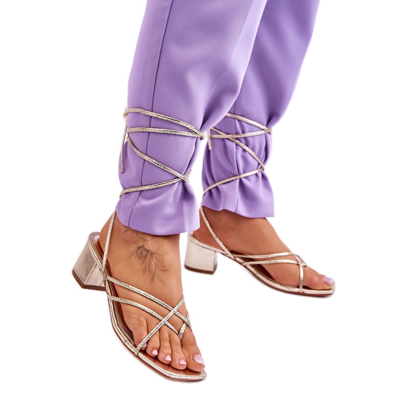 Step in style Malli Secret Love LOLA5023 Kultaiset nauhasandaalit - Astu tyyliin keltainen