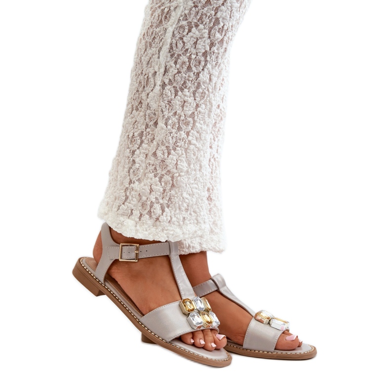 S. BARSKI Naisten sandaalit koristeellisilla yksityiskohdilla S.Barski beige