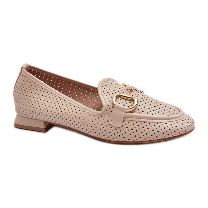 Naisten mokasiinit beige-koristeella