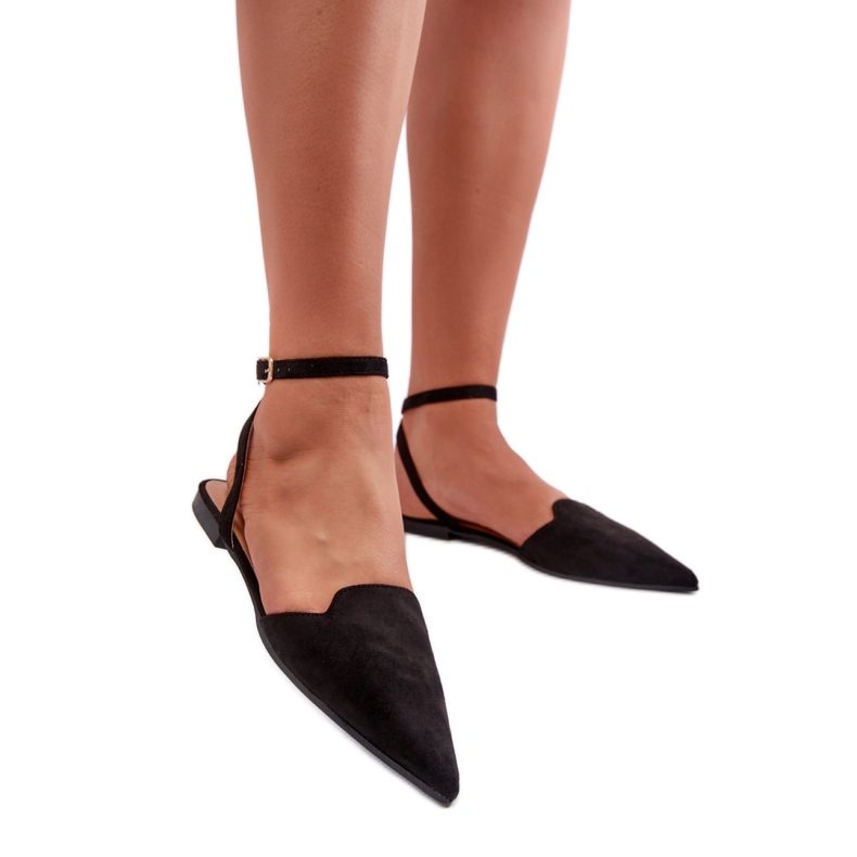 Naisten teräväkärkiset balettihousut, musta
