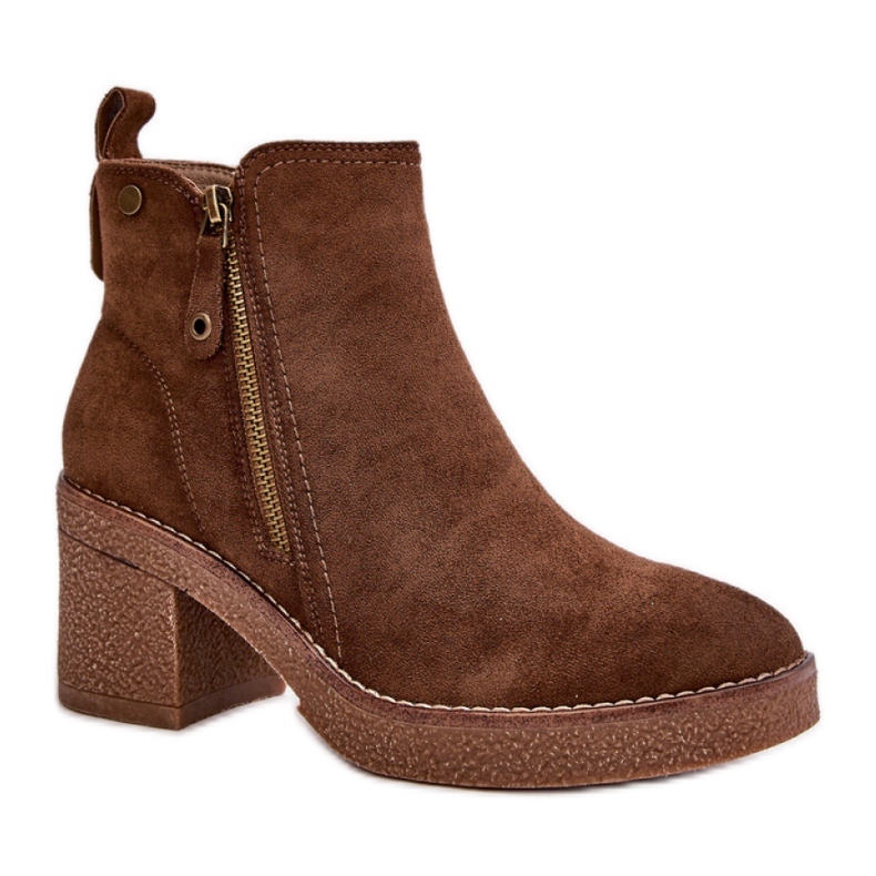 Ruskeat naisten korkeakorkoiset nilkkurit