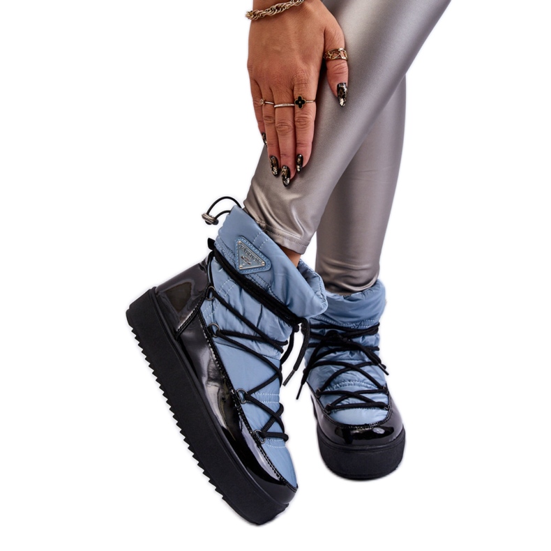 Siniset naisten nauhalliset lumisaappaat sininen