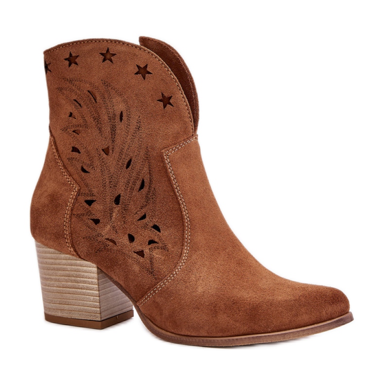 Harjakattoiset naisten nilkkurit Lewski Brown Suede ruskea