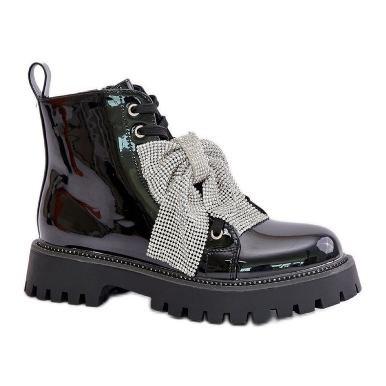 Naisten patentoidut nilkkurit, joissa musta rusetti