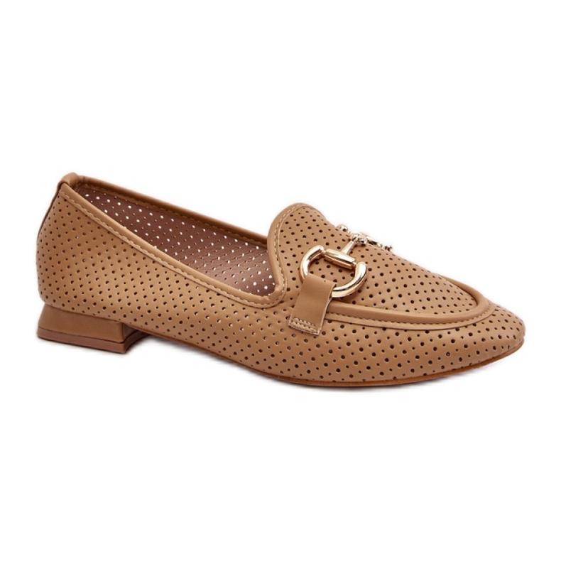 Naisten kamelin tasoiset mokasiinit ruskea