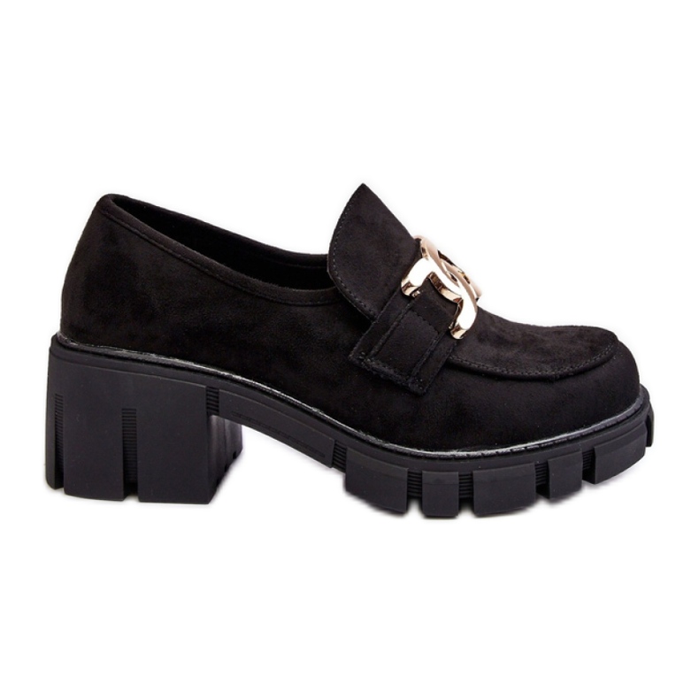 Naisten korkokengät mustalla koristeella