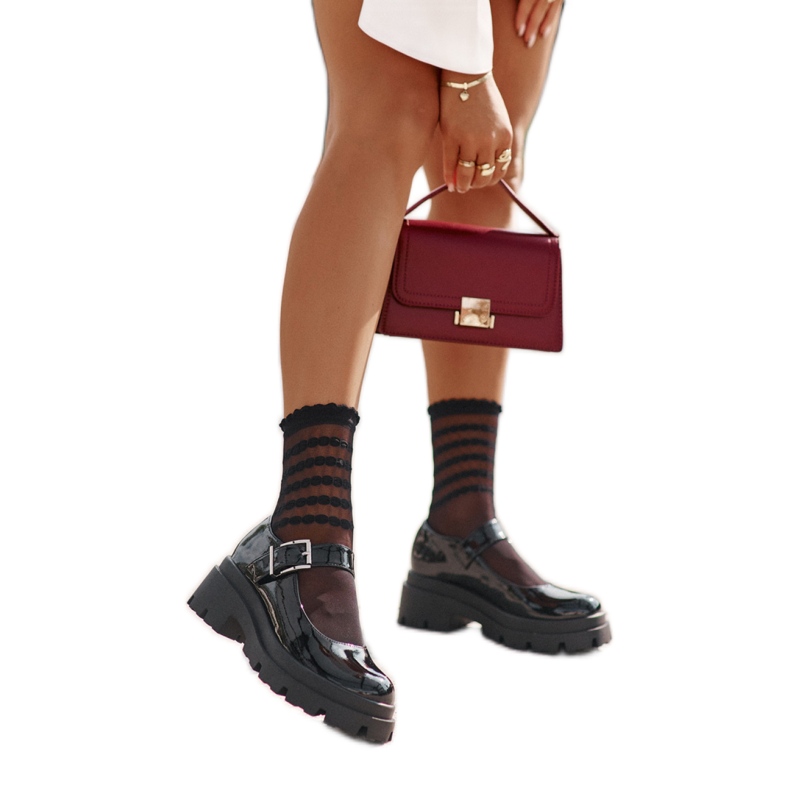 Naisten patakengät Black Lakier -soljella musta