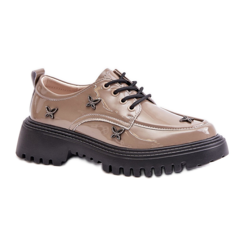 Naisten kengät Dark Beige -koristeilla