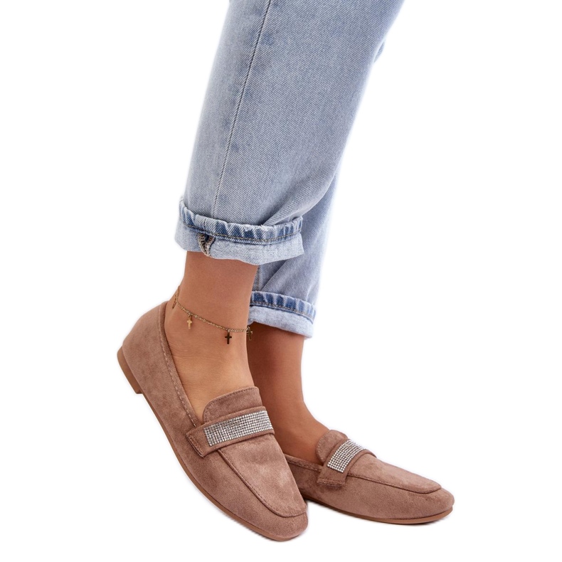 Naisten mokasiinit strassit Ruskea