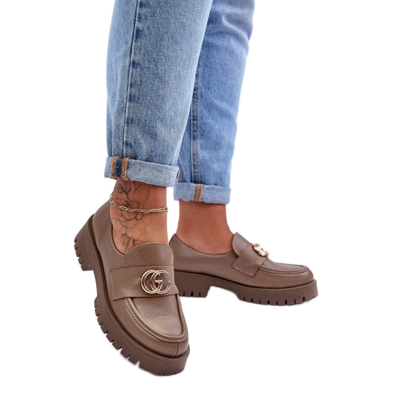 Step in style Kengät Malli Rosefalls 20153 Tumma beige Nahka - Astu tyyliin