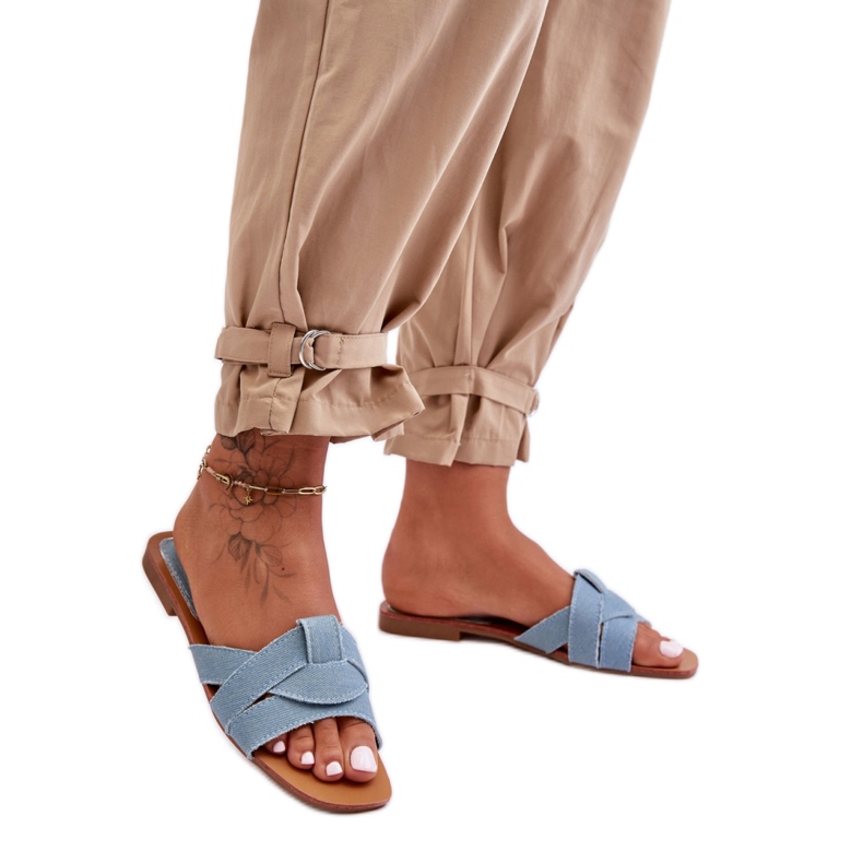 Step in style Sandaalivarvastossut Malli Aversa W-112 Vaaleansininen - Astu tyyliin