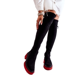 Step in style Saappaat Malli Cheera UK105P Musta/Punainen mokka - Astu tyyliin